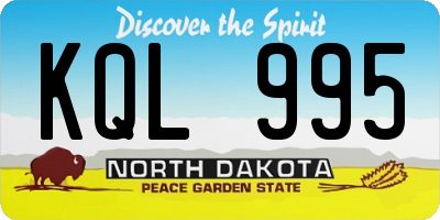 ND license plate KQL995