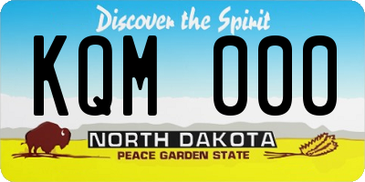 ND license plate KQM000