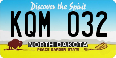 ND license plate KQM032