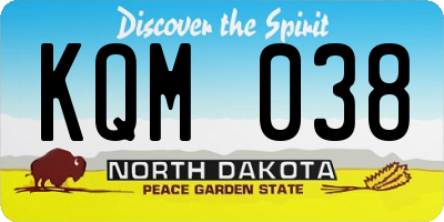 ND license plate KQM038
