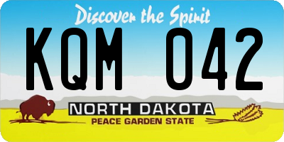 ND license plate KQM042
