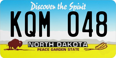 ND license plate KQM048