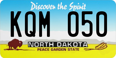 ND license plate KQM050