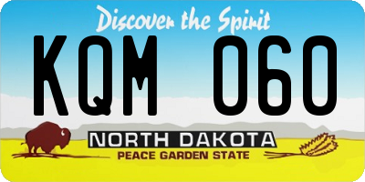 ND license plate KQM060