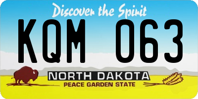 ND license plate KQM063