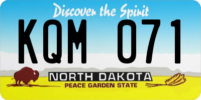 ND license plate KQM071