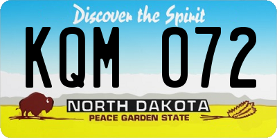 ND license plate KQM072