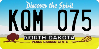 ND license plate KQM075