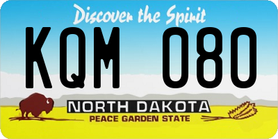 ND license plate KQM080