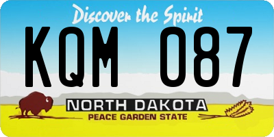 ND license plate KQM087