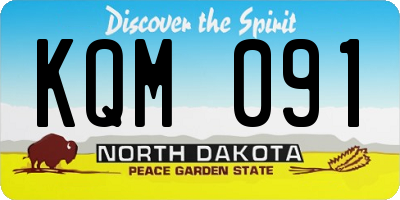 ND license plate KQM091
