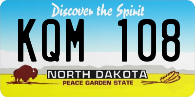 ND license plate KQM108