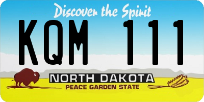 ND license plate KQM111