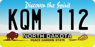 ND license plate KQM112