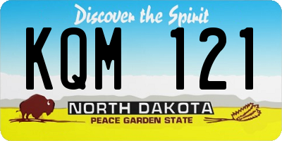 ND license plate KQM121