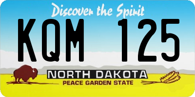 ND license plate KQM125