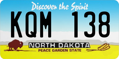ND license plate KQM138