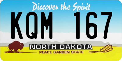 ND license plate KQM167