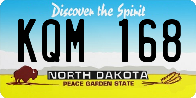 ND license plate KQM168