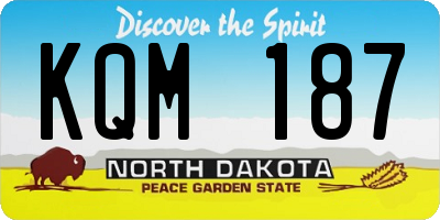 ND license plate KQM187