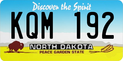 ND license plate KQM192
