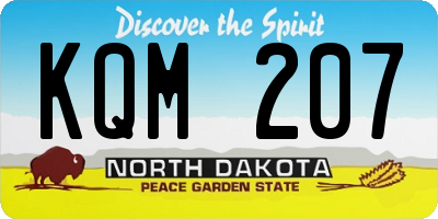 ND license plate KQM207