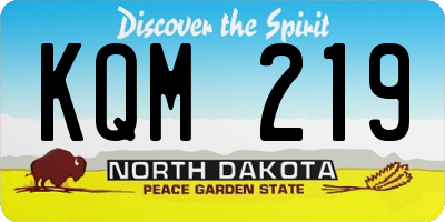 ND license plate KQM219