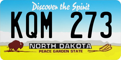 ND license plate KQM273
