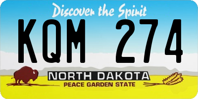 ND license plate KQM274
