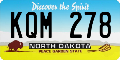 ND license plate KQM278