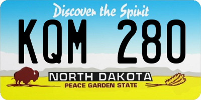 ND license plate KQM280
