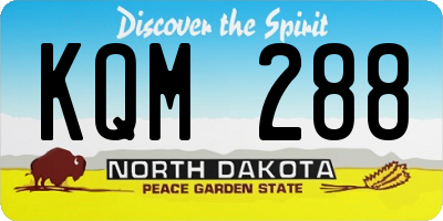 ND license plate KQM288