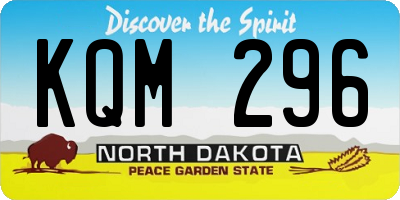 ND license plate KQM296
