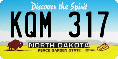 ND license plate KQM317