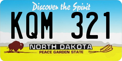 ND license plate KQM321