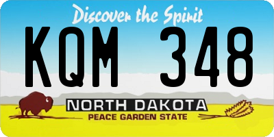 ND license plate KQM348
