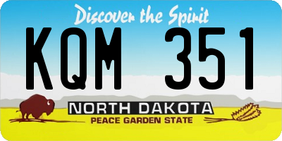 ND license plate KQM351