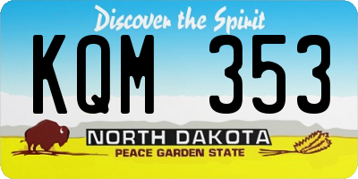 ND license plate KQM353