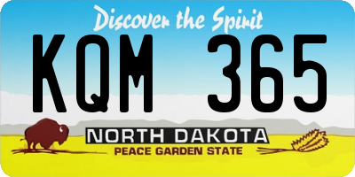 ND license plate KQM365