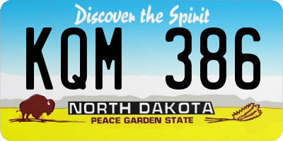 ND license plate KQM386