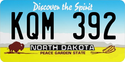 ND license plate KQM392