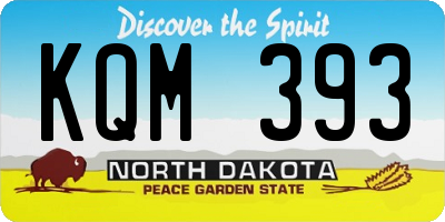 ND license plate KQM393