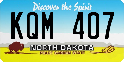 ND license plate KQM407