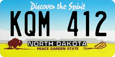 ND license plate KQM412