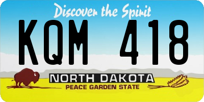 ND license plate KQM418