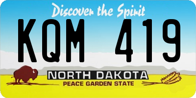 ND license plate KQM419