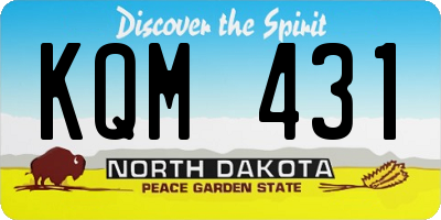 ND license plate KQM431