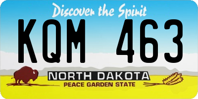 ND license plate KQM463