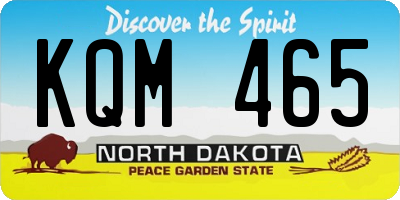 ND license plate KQM465