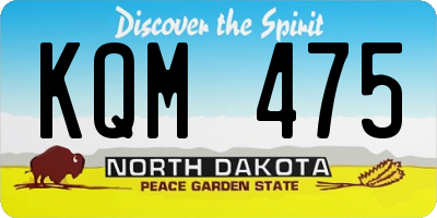 ND license plate KQM475